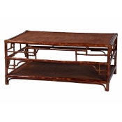 bali & pari Sebalio Tortoise Natural Rattan Coffee Table with Open Shelf - Vintage Style Center Table for Living Room, Sunroom, or Coastal Living Space Baxton Studio restaurant furniture, hotel furniture, commercial furniture, wholesale living room furniture, wholesale coffee table, classic coffee table